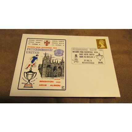 1974 GB Event Cover - Peterborough United Football Club Division 4 Champions
