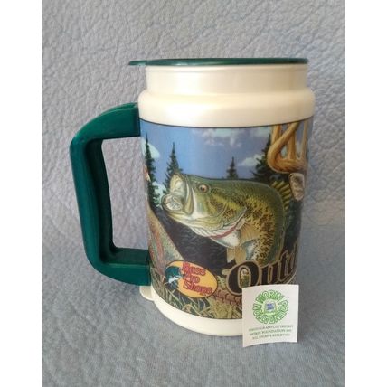 OUTDOOR WORLD SPRINGFIELD MISSOURI PLASTIC TRAVEL COFFEE MUG BASS PRO SHOPS