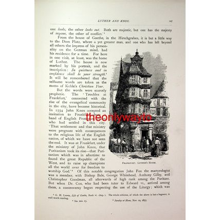 Frankfurt, Luther's House (Gutenberg Statue), Book Illustration (Print), 1893