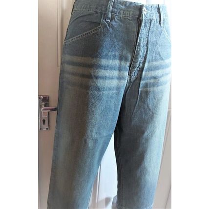 REPUBLIC Denim Shorts White Label Long Size S loose fit jeans washed relaxed
