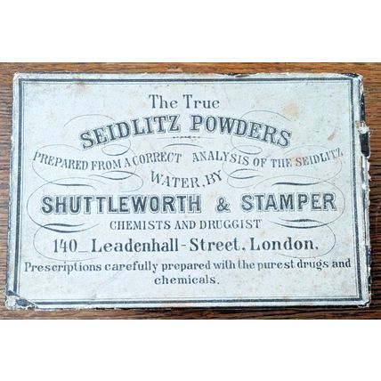 Antique 19th century MEDICINE BOX chemist druggist Leadenhall Street London drug