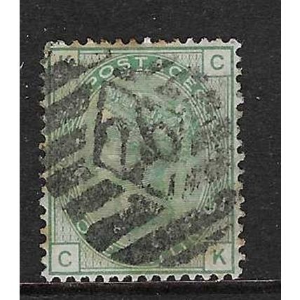 GB 1867-80 QV 1/- PLATE 4 " KC " USED SG117