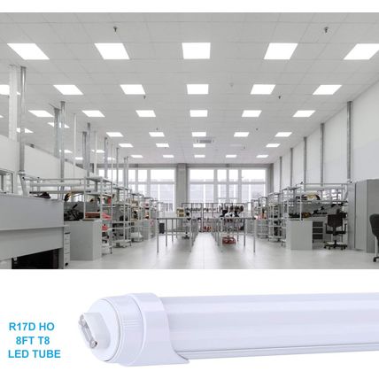 LED Bulbs 8 Foot, 2 Pin, 45W 6000K, T8 LED Tube Lights, R17D HO Rotatable 8' Sho