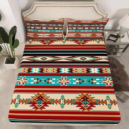 Western Bed Sheet Set Boho Aztec Bed Sheets Cowboy Cowgirl Southwestern Bedding