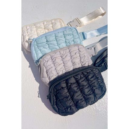 White Quilted Puffer Belt Bag Fanny Pack