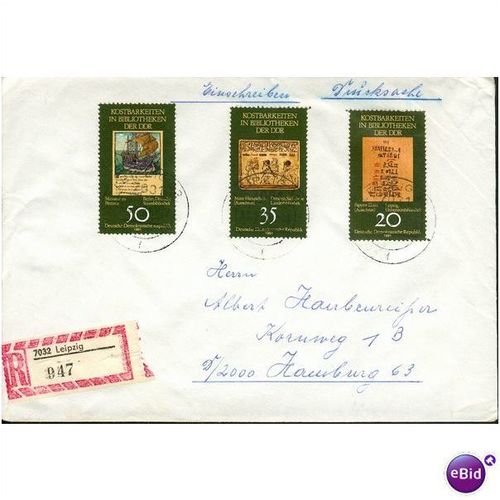 DDR FDI Cover 1981 - SG E2348-E2350 - Literary Treasures in DDR Libraries