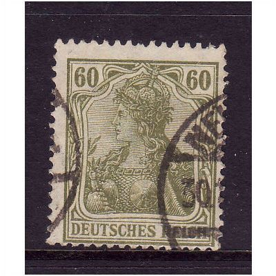 GERMANY 1916 SG146 60 pf OLIVE FINE USED #1