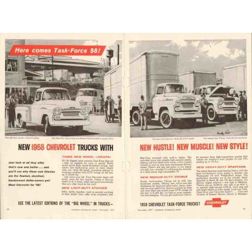 chevrolet 1957 chevy truck hustle muscle style rudy pott vintage ad