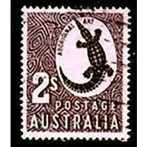 Australia 1948 Crocodile CofA wmk 2S Used Stamp