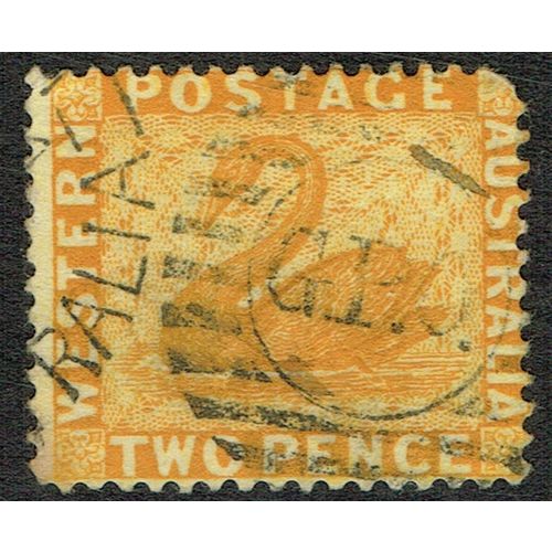 Western Australia 1882 2d Chrome Yellow wmk Crown CA SG77 GU