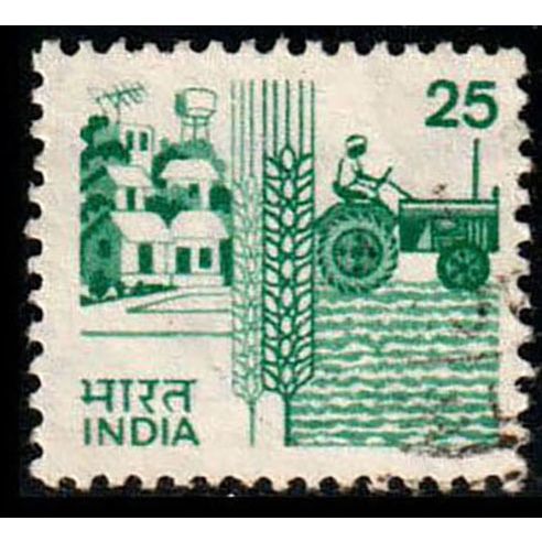 India 1985 Agriculture Wheat 25P Used Stamp