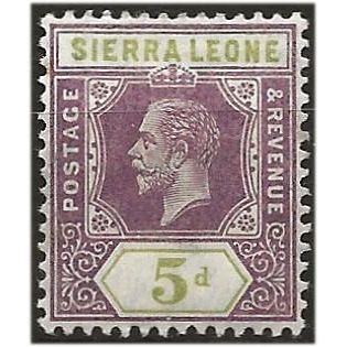 Sierra Leone 1912 SG118 5d Purple & Olive-Green Mounted Mint . .. .