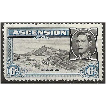 Ascension 1945 SG42d 4d Black & Ultramarine Perf 13 Mounted Mint . .. .