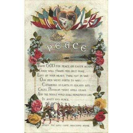 Patriotic PEACE Greetings Postcard (Valentine)