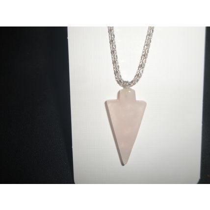 Gorgeous rose quartz arrow head earring and necklace set