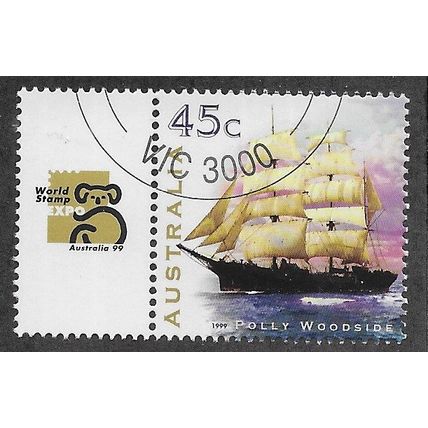 AUS 1998 45c 'SHIP PAINTINGS - POLLY WOODSIDE' (C.T.O) FINE USED (EBID76-487)