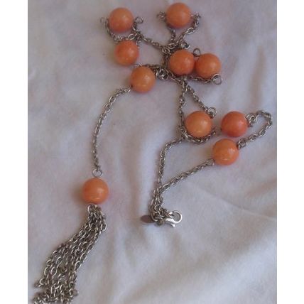 Silver orange necklace