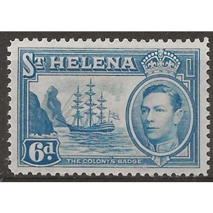 St Helena 1938 SG136 6d Light Blue Mounted Mint .