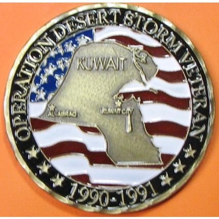 Desert Storm Veteran. Challenge Coin. 1.50". 79b.