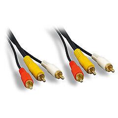 Pack of 2] RCA Audio / Video Cable, 3 RCA Male, gold plated connectors, 12 foot
