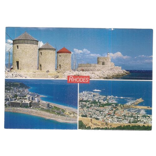 RHODES, Greece vintage postcard unposted DOES HAVE A UNFRANKED stamp =