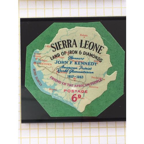 Sierra Leone 1964 JFK Kennedy Memorial 6d Unmounted Mint NHM SG 302 stamp Map
