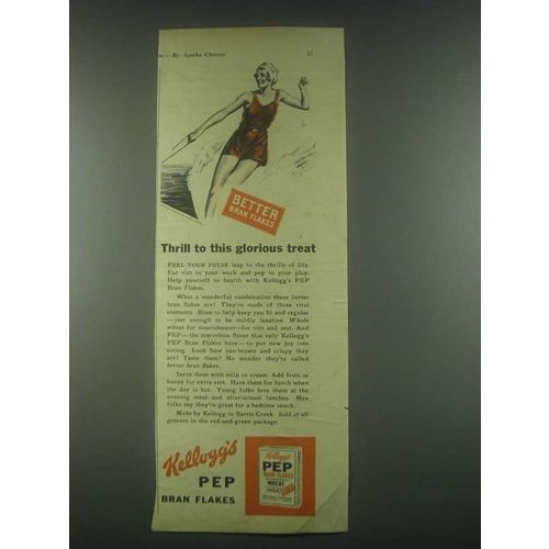 1931 Kellogg's Pep Bran Flakes Cereal Ad - Thrill