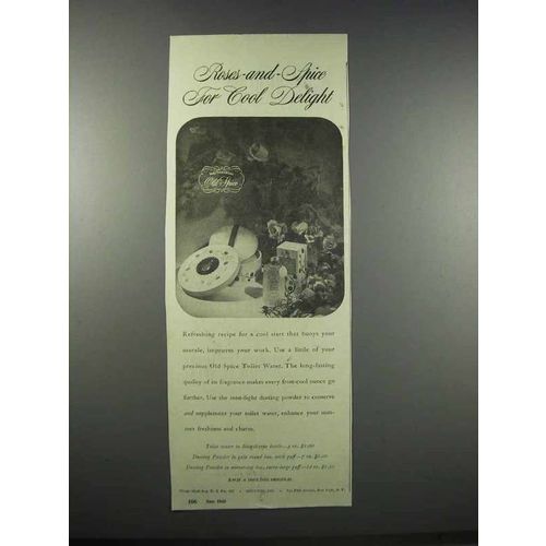 1943 Old Spice Toilet Water and Dusting Powder Ad