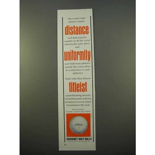1963 Acushnet Titleist 3 Golf Ball Ad - Uniformity