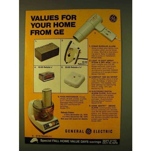 1979 G.E. Ad - Zonar, Light 'N Easy Steam & Dry Iron