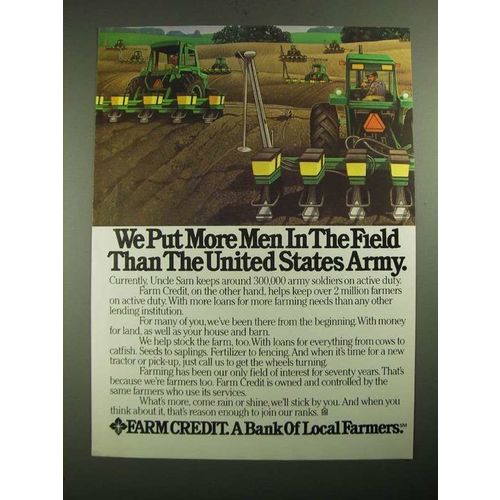 1987 Farm Credit Ad - We Put More Men in The Field Than the Army
