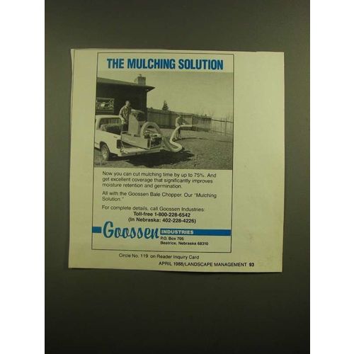1988 Goossen Bale Chopper Ad - The Solution