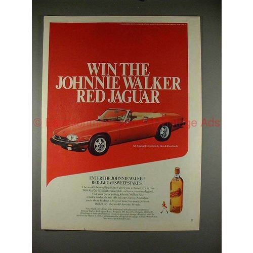 1988 Johnnie Walker Ad w/ Jaguar XJ-S Convertible!!