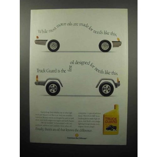 1989 Shell Truck Guard Motor Oil Ad - Designed For