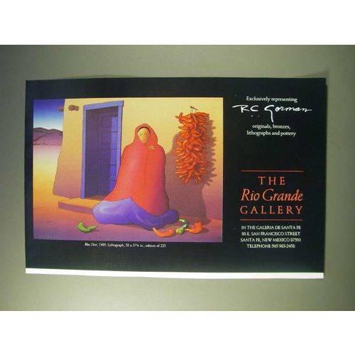 1989 The Rio Grande Gallery Ad - Blue Door by R.C. Gorman