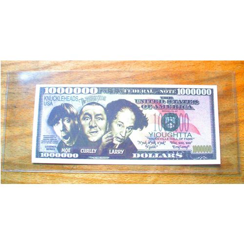 3 Stooges $1,000000. Novelty Note - Bill - Currency - Novelty Note
