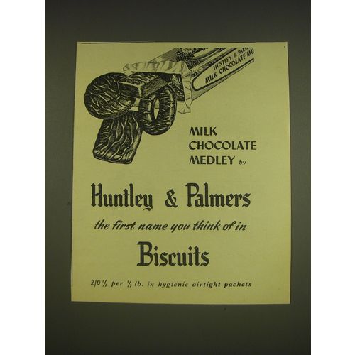 1955 Huntley & Palmers Biscuits Ad - Milk Chocolate Medley by Huntley & Palmers