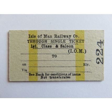 Isle of Man Railway Blank Ticket #693
