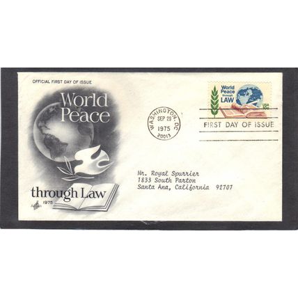 FDC Art Craft 1576 10c Peace Through Law (Cachet-Typed/A) CV41823