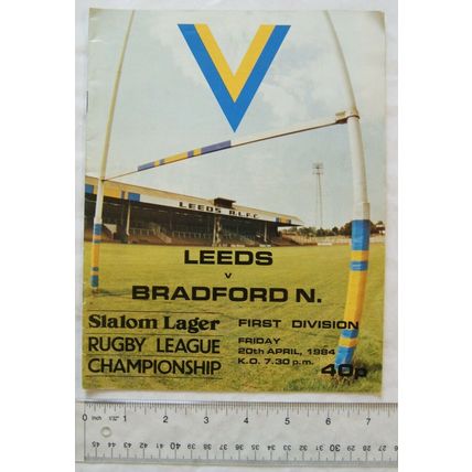 1984 programme Leeds v. Bradford Northern