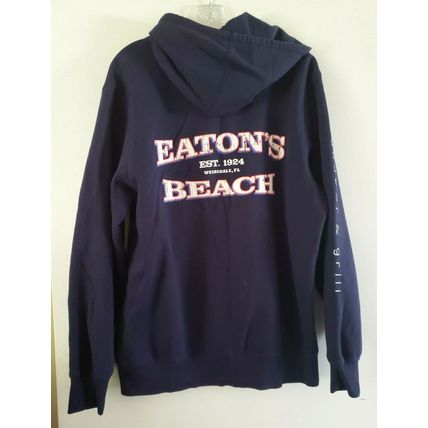 Sport Tex Uni-Sex Blue Eaton's Beach Florida Hooded Zippered Sweatshirt Size L