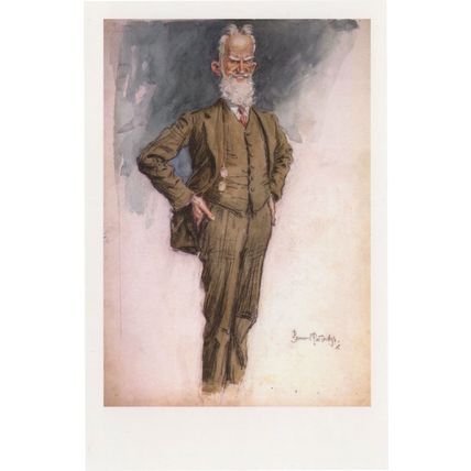 George Bernard Shaw London Portrait Gallery Painting Postcard