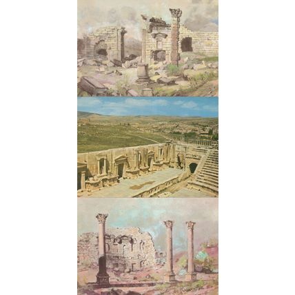 The Propylaea Temple Of Artemis Theatre Jerash Jordan 3x Arabic Postcard s