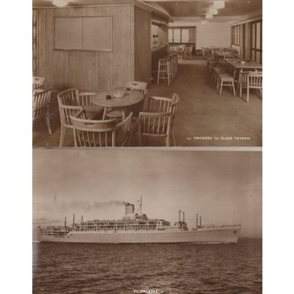 SS Orcades Class Tavern Ship 2x Real Photo Postcard s