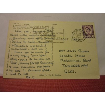 SOLVA Pembrokeshire, Wales used vintage postcard 1966 postmark #