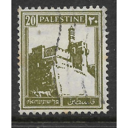 PALESTINE 1927 20M OLIVE CITADEL JERUSALEM SG 99 FINE USED