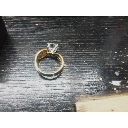 Gold Plated Clear CZ Solitaire Ring Size 8