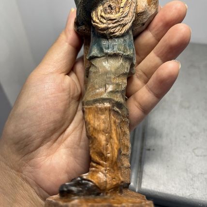 Old Man with Smoke Pipe Vintage Figurine Collectable.