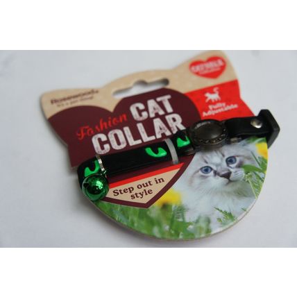 SAFETY RELEASE CLIP VELVET CAT COLLARS WITH REFLECTIVE HI VIS CATS EYES