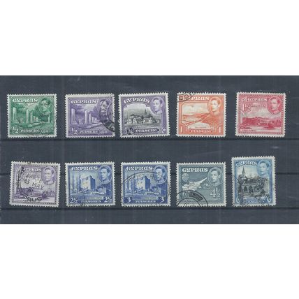 Cyprus stamps. 1938 George VI used lot (AL328)